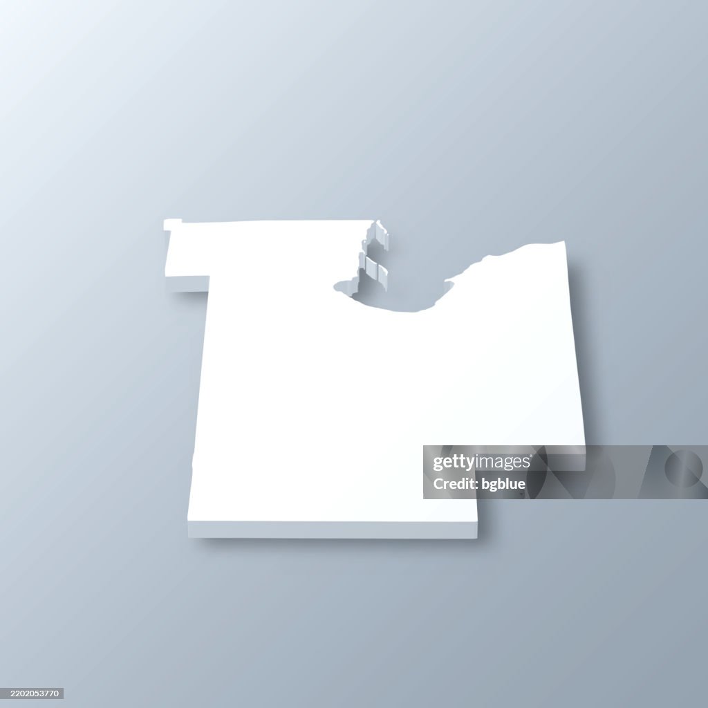 Brown County, Wisconsin. 3D Map on gray background