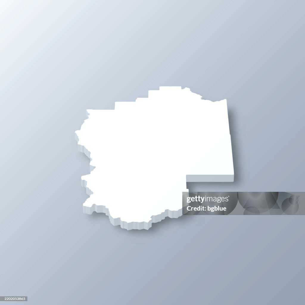 Granite County, Montana. 3D Map on gray background
