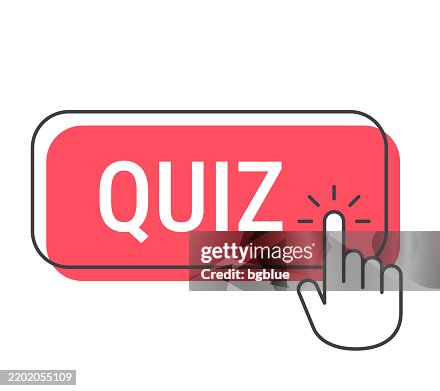 Quiz - Click button with hand cursor on white background Quiz - Click button with hand cursor on white background