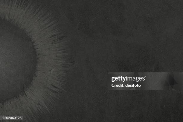black coloured rustic scratched grunge textured effect dark empty blank horizontal uneven rough wall like abstract vector backgrounds with copy space with rough gray colored scratches brush strokes in semicircle design like sun rays or painted eye iris - dark eye circles stock illustrations