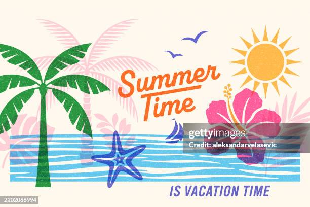 modern summer banner - tropical flower stock illustrations