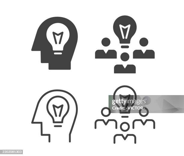 inspiration - teamwork - illustration icons - idea icon stock illustrations