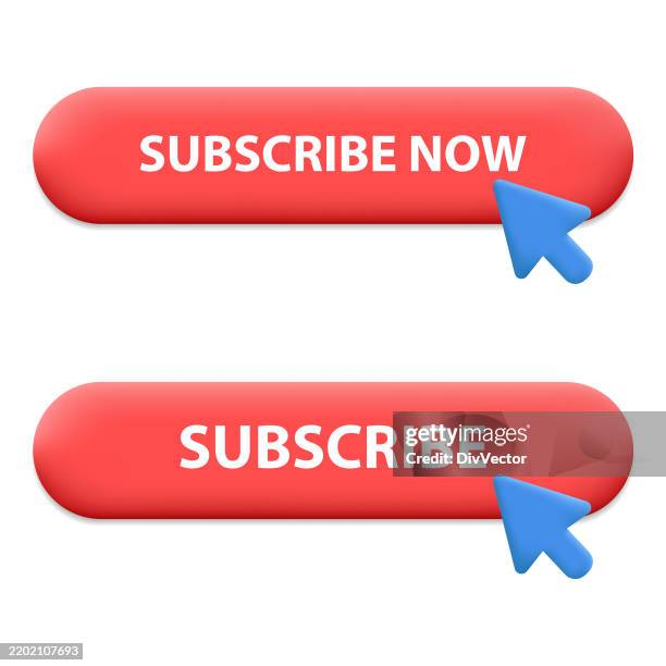 subscribe now button design - social media followers stock illustrations
