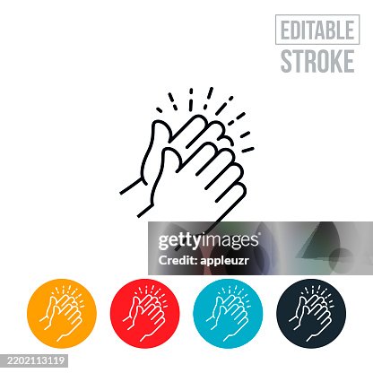 Two Hands Praying Thin Line Icon - Editable Stroke Two Hands Praying Thin Line Icon - Editable Stroke