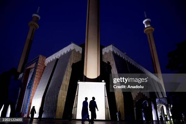 Muslims gather at the Abuja National Mosque for performing the first tarawih prayer of the holy month of Ramadan in Abuja, Nigeria on March 01, 2025.