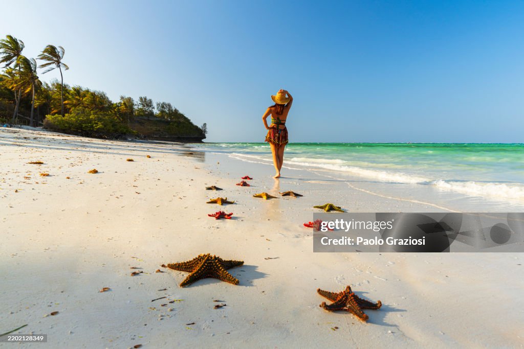 Woman on tropical beach
