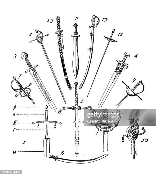 swords - sword stock illustrations