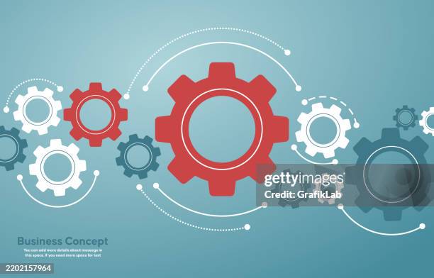 abstraktes geschäftskonzept mit rädchen und zahnrädern in bewegung - verzahnt stock-grafiken, -clipart, -cartoons und -symbole