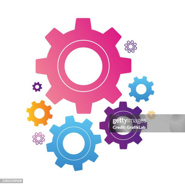 Colorful Interlocking Gears Symbolizing Teamwork And Machine Operations ...