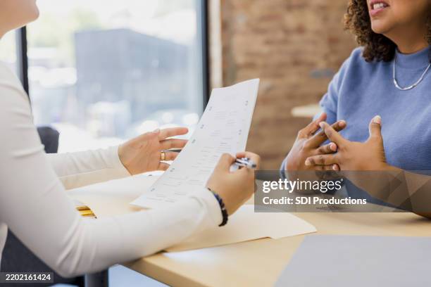 two women in a counseling session, discussing important issues - cv bildbanksfoton och bilder
