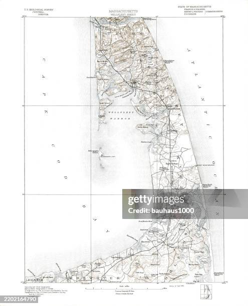 historical atlas of the topography of massachusetts, usa, 1890 - amherst massachusetts stock illustrations