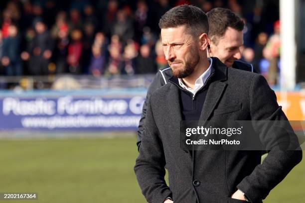 Hartlepool United manager Anthony Limbrick is present during the Vanarama National League match between Hartlepool United and York City at Victoria...