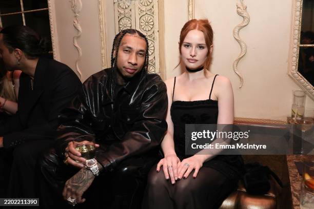 Tyga and Madelaine Petsch attend Vanity Fair and Instagram Celebrate Vanities: A Night for Young Hollywood at Bar Marmont on February 26, 2025 in Los...