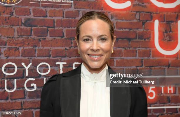 Actor Maria Bello attends a 25th anniversary screening and Q&A of "Coyote Ugly" benefiting Global Empowerment Mission LA Wildfire Relief Mission at...