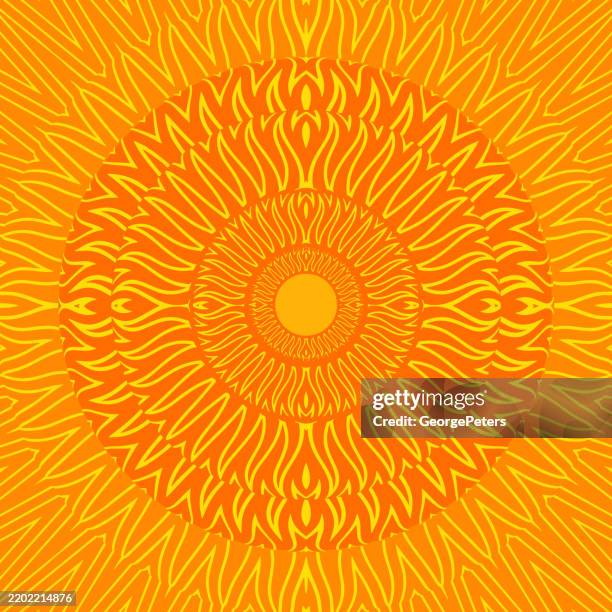 psychedelic circles frame – border with sunbeams - virtual therapy stock illustrations