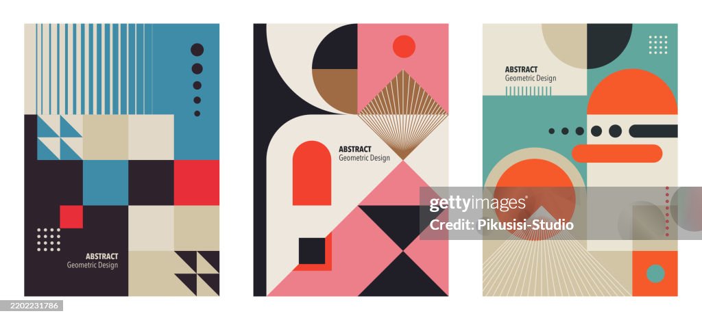 Modern abstract geometric cover designs for magazine, art prints or poster.