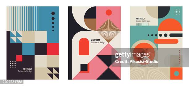 modern abstract geometric cover designs for magazine, art prints or poster. - postmodern stock illustrations