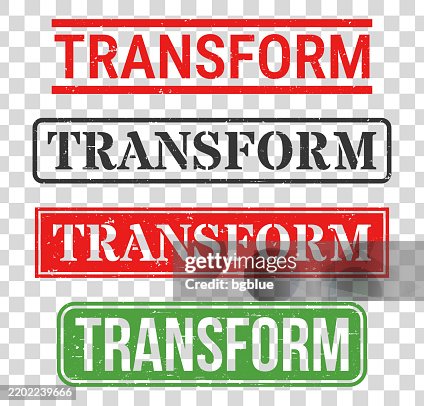 Transform - Rubber stamp set on blank background Transform - Rubber stamp set on blank background