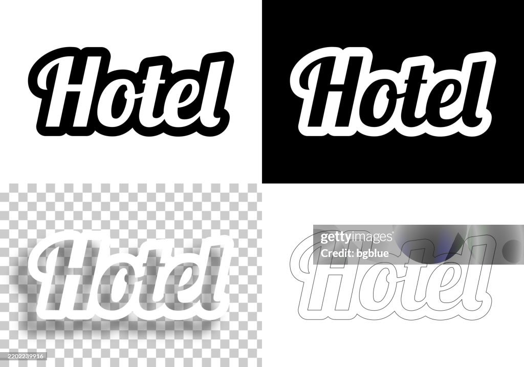 Hotel Text Design Hotel Text For Design Blank White And Black Backgrounds Line Text High ...