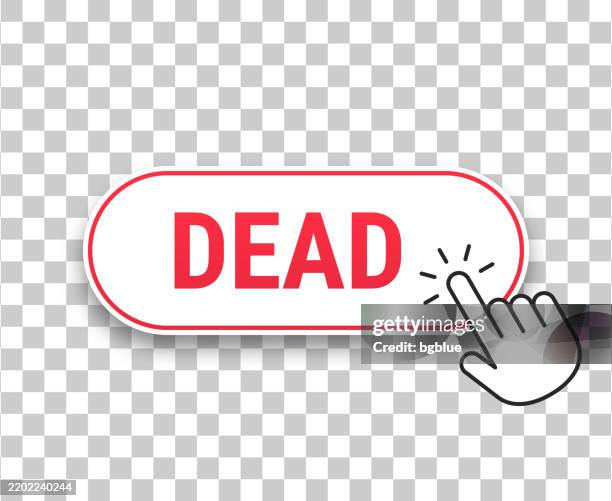 Dead Button Icon Dead 3d Click Web Button With Hand Cursor On Blank Background High-Res ...