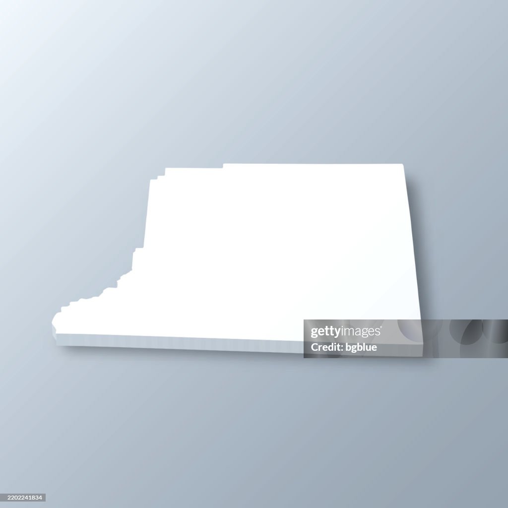 Decatur County, Georgia. 3D Map on gray background