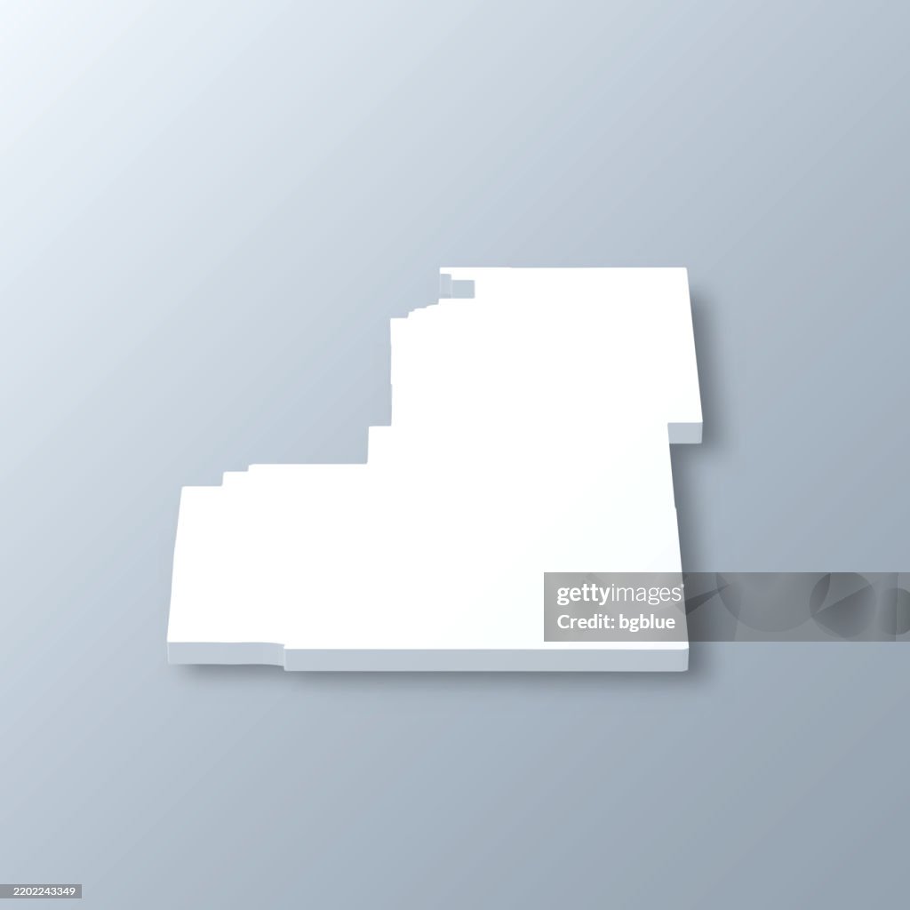 Sanpete County, Utah. 3D Map on gray background