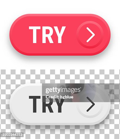Try - 3D click web buttons on blank background Try - 3D click web buttons on blank background