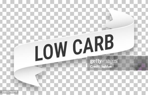 low carb - 3d banner on transparent background - carbohydrate food type stock illustrations