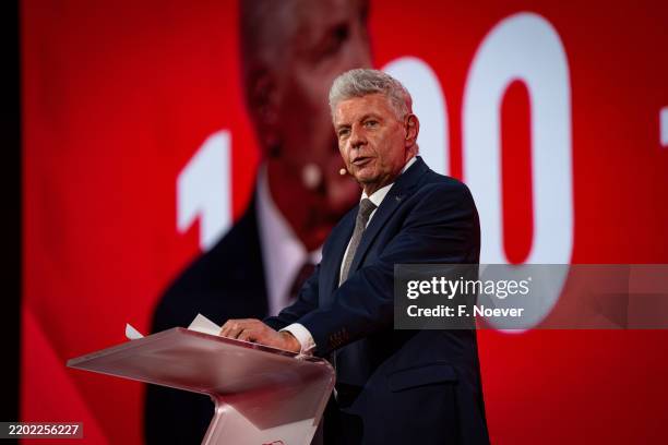 Major of munich Dieter Reiter during the 125th anniversary celebration of FC Bayern München at Paulaner am Nockherberg on February 26, 2025 in...
