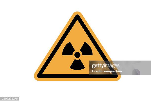 nuclear radiation icon - radioactive warning symbol stock illustrations