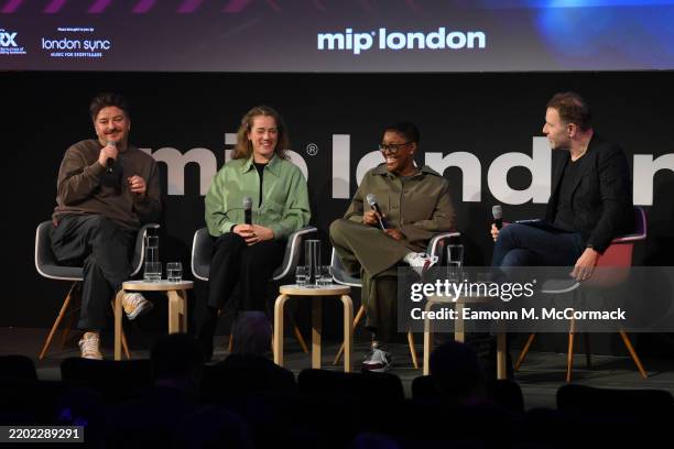 Matt Campion, Anouk van Dijk, Amie Parker-Williams Justin Crosby and attends the fifth day of MIP London 2025 on February 27, 2025 in London, England.