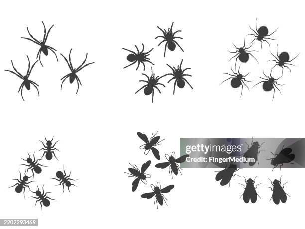 insects icon set - wasp stock illustrations