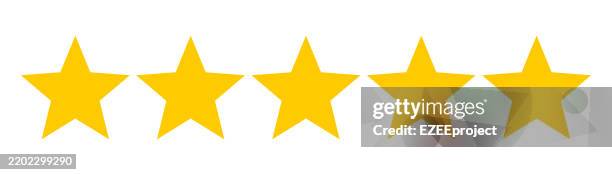 ilustraciones, imágenes clip art, dibujos animados e iconos de stock de five stars illustration. rating five stars. five stars customer product rating review. - hotel de lujo