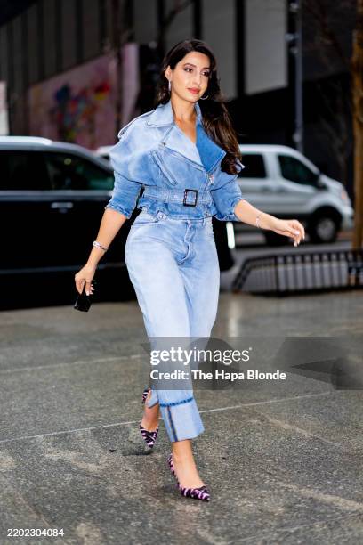 Nora Fatehi is seen in Midtown on February 27, 2025 in New York City.