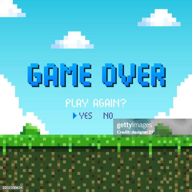 illustrations, cliparts, dessins animés et icônes de pixel art jeu sur la conception vectorielle d’arrière-plan - bit