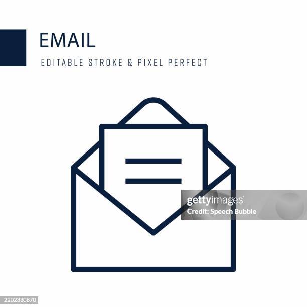 email line icon. editable stroke vector icon. - email icon editable stock illustrations