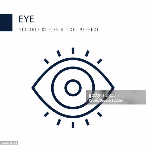 eye line icon. editable stroke vector icon. - iris stock illustrations