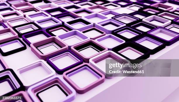 abstract 3d render of colorful geometric cubes in a repetitive pattern - digitalization background stock illustrations