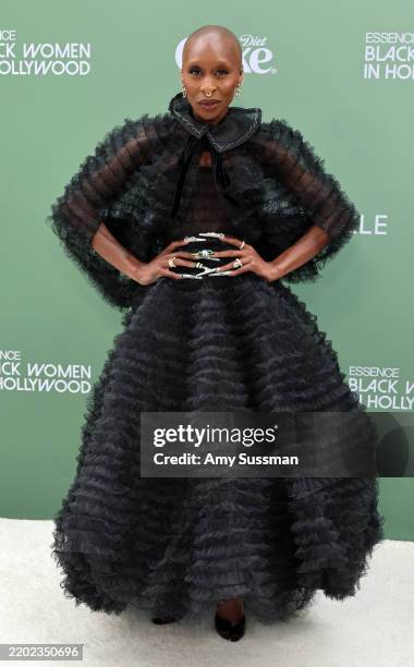 Cynthia Erivo attends the 2025 ESSENCE Black Women In Hollywood Awards at Fairmont Century Plaza on February 27, 2025 in Los Angeles, California.