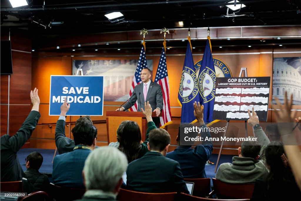 Democratic Leader Jeffries Holds Press Conference At U.S. Capitol