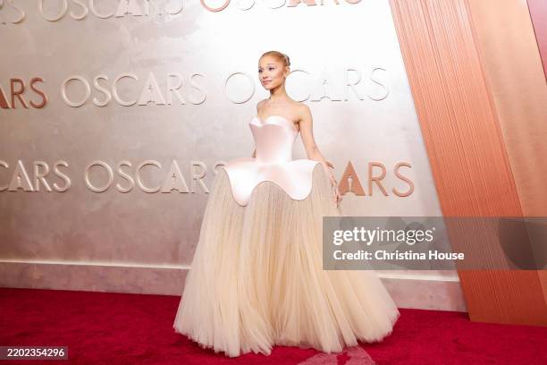 Los Angeles, CA. March 2, 2025: Ariana Grande on the red carpet at the 97th Academy Awards at the Dolby Theatre on March 2, 2025 in Los Angeles, CA.