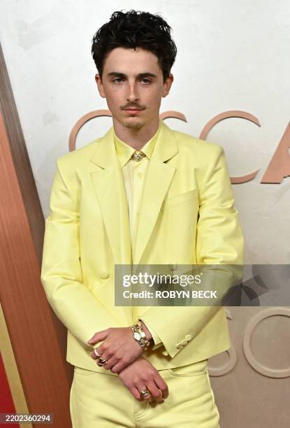French-US actor Timothee Chalamet attends the 97th Annual Academy Awards at the Dolby Theatre in Hollywood, California on March 2, 2025.