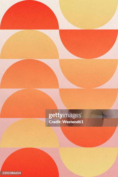 abstract bauhaus-inspired geometric illustration in red and yellow - yellow studio background stock illustrations