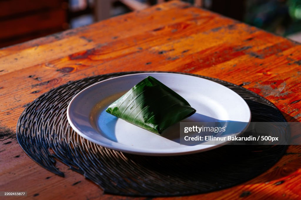 Nasi lemak,Popular traditional Malaysian food wrapped with banana leaf