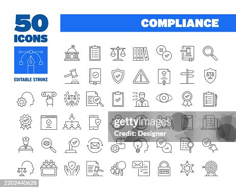Simple Compliance Line Icon Set. Regulations, Government, Standards, Requirements, Transparency. Editable Stroke 50 Line Icons. Simple Compliance Line Icon Set. Regulations, Government, Standards, Requirements, Transparency. Editable Stroke 50 Line Icons.
