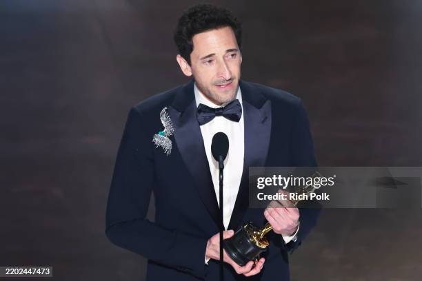 Adrien Brody at the 97th Oscars held at the Dolby Theatre on March 2, 2025 in Hollywood, California.