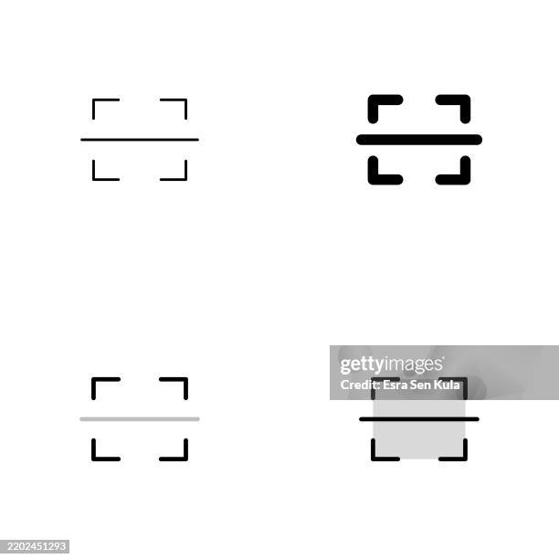 illustrazioni stock, clip art, cartoni animati e icone di tendenza di design dell'icona del lettore di codici a barre in quattro stili con tratto modificabile. linea, linea continua, linea piatta e linea a due tonalità. adatto per la progettazione di pagine web, app mobili, interfaccia utente, ux e gui. - qr code