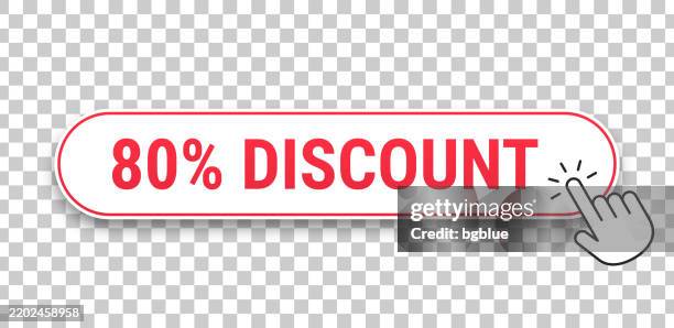 80% discount - 3d click web button with hand cursor on blank background - computer off stock illustrations