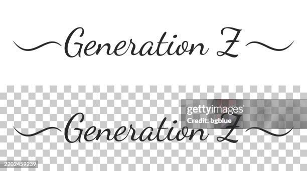 generation z - kalligrafie-text mit schwüngen auf leerem hintergrund - buchstabe z stock-grafiken, -clipart, -cartoons und -symbole