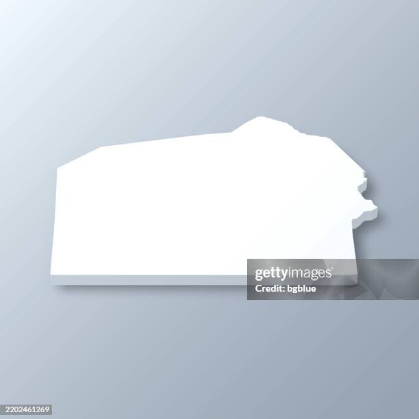 adams county, pennsylvania. 3d map on gray background - adams county pennsylvania stock illustrations